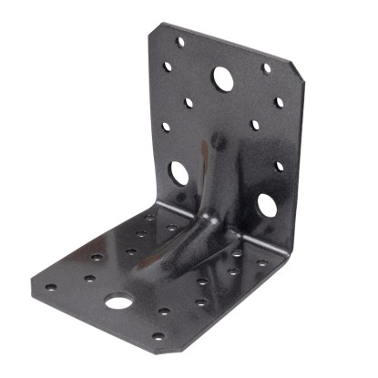 Schwerlast-Winkelverbinder / Sicke Schwarzdiamant 105 x 105 x 90 mm