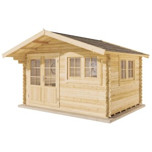 Casetta da giardino in legno naturale Alpholz Gabriel-34 con doppia porta e finestre