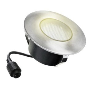 Faretto da incasso a LED Easy Connect per legno, bianco caldo, Ø 96 mm, in acciaio inox.