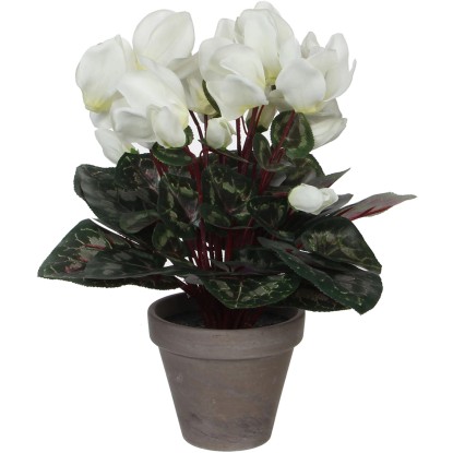 Mica Decorations Kunstpflanze Zyklamen Weiss Topf Ø 30 cm / Höhe 30 cm