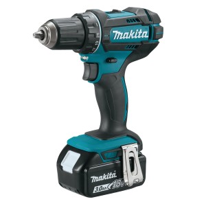 Visseuse sans fil Makita DDF482RFJ avec batterie et mandrin, bleu-noir.