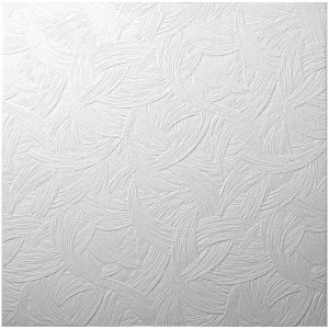 Plaque de plafond Decorate EPS blanche avec motif incurvé, 50x50 cm. Profilé décoratif pour plafond.