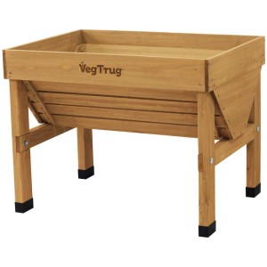 VegTrug Petit potager surélevé, bois naturel, 103x76x80 cm, idéal légumes, herbes et fleurs.