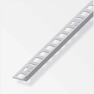 Profilo angolare in acciaio inox, 1.0x2.1x100cm, profilo per piastrelle con foratura Alfer-Fix.