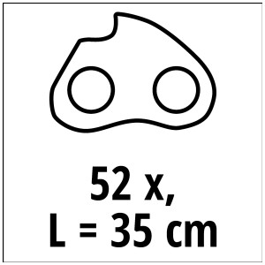 Chaîne Einhell 35cm, 52 maillons, accessoire pour tronçonneuses.