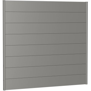 Panneau mural Biohort brise-vue en gris quartz métallisé, 200x180cm. Clôture de jardin et terrasse.