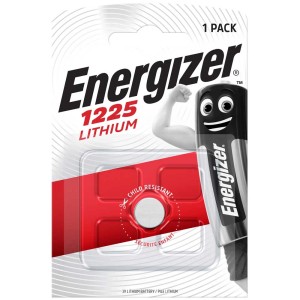 Pila a bottone al litio Energizer BR1225, 3V, confezione da 1. Batteria per calcolatrici e telecomandi.