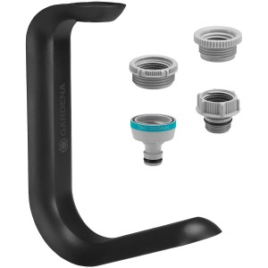 Gardena Liano TapFix portagomma con adattatori per tubi da giardino.