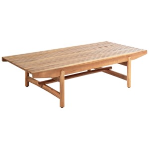 Beliani Gartentisch Giaveno aus Akazienholz, braun, rechteckig.