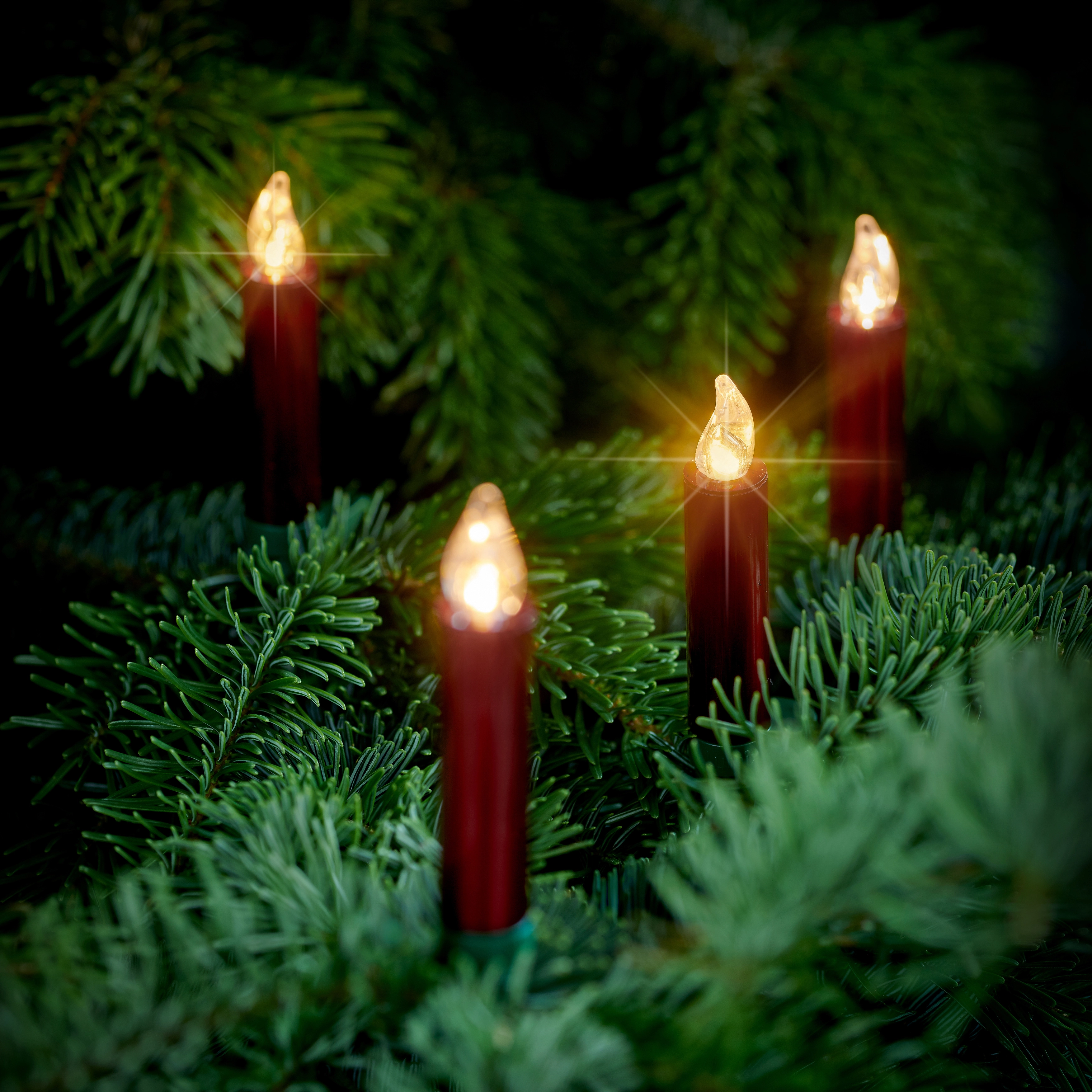 Bougies d'arbre de Noël LED dorées - 5 pièces - avec télécommande -  différentes