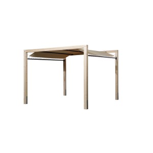 Weka Tendone da sole per giardino Oasi 235 color avorio con pali in legno e tetto in tessuto.