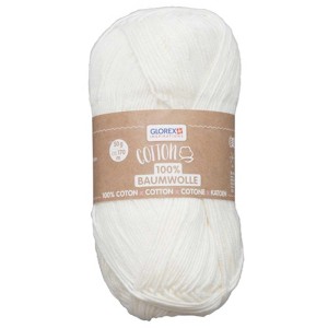 Gomitolo di lana Cotton Natur, 50g, ideale per lavorare a maglia e all'uncinetto.