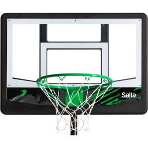 Canestro da basket Salta Dribble con cerchio verde e rete su sfondo bianco.