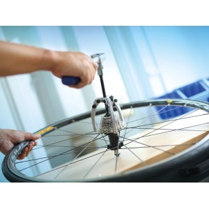 Extracteur 3 bras LUX Comfort 90 mm en utilisation sur un vélo.