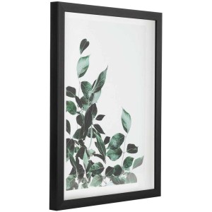 Tableau Eglo Roberval avec impression numérique de lierre en noir et blanc, encadré, 32,5x42,5 cm.