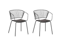Chaise de salle à manger Rigby métal Noir lot de 2