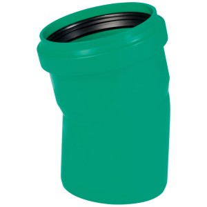 Coude Kanalgrundrohr 2000 vert mai 15° DN 110 pour canalisations d'eaux usées.
