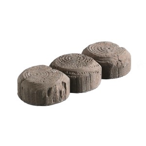 Bordure de gazon antique aspect bois, bordure rustique en béton pour le jardin.
