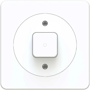 Interrupteur poussoir blanc maxONE avec LED pour boîtes d'encastrement.