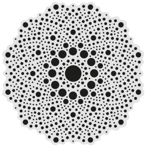 Aladine Dot Art Stencil, Forma 3, 10x10 cm, pannello MDF con motivo a punti per Dot Painting.