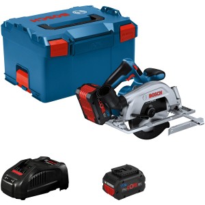 Bosch Professional sega circolare a batteria GKS 18 V-57-2 set con 2 batterie, caricabatterie e L-Boxx.