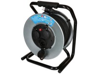 Max Hauri Stahl-Kabelrolle 1xT13 IP55 Schwarz Länge 33 m