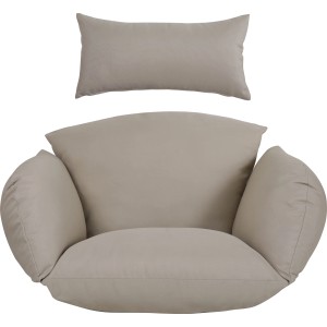 Set cuscini beige (di ricambio) per sedia sospesa Shorea, rivestimento in poliestere, imbottitura in poliestere.