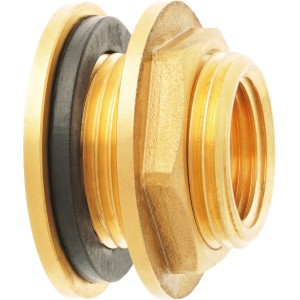 Connettore per serbatoio piovana Geka in ottone, 19,17 mm (1/2 pollice) per serbatoi e punti di prelievo acqua.