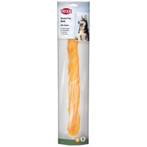 Trixie Kaurolle Denta Fun Huhn, 40cm, im durchsichtigen Beutel. Hunde-Kaustreifen für Zahnpflege.