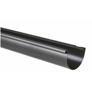 Grondaia Marley RG 100, grondaia semicircolare in plastica color antracite metallizzato, 2 m di lunghezza.