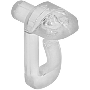 Supporto per ripiano in vetro Hettich in plastica trasparente, con protezione antiribaltamento, 5 pezzi per accessori mobili.