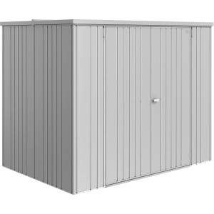 Armoire de jardin Biohort Large en métal argenté, rangement avec portes doubles.