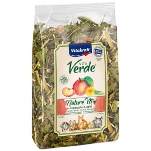 Vitakraft Vita Verde Nature Mix Tarassaco & Mela, alimento complementare per roditori in sacchetto da 80g.