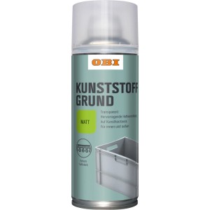 Spray d'apprêt plastique OBI, transparent mat, bombe de 400 ml. Apprêt pour plastiques.
