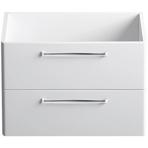 Meuble sous-vasque Pelipal Trentino, blanc brillant, 75 cm de large, avec deux tiroirs.