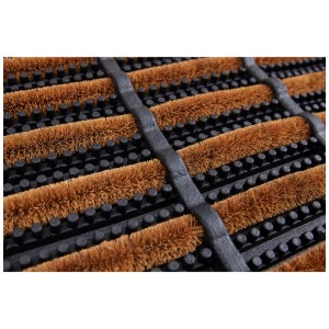 Naturfarbene Kokos-Gummi Fußmatte Robusta, 40x60 cm, für Innen- und Außenbereiche.