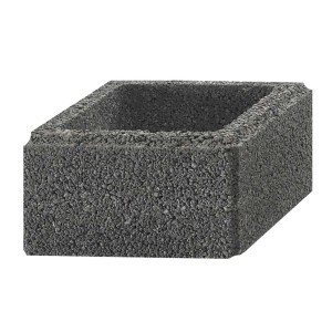 Élément de pilier anthracite pour mur de jardin, 20x37,5x37,5 cm.