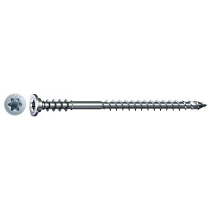 Vis de réglage Spax 6x60 mm à tête plate, idéale pour niveler les sous-constructions en bois.