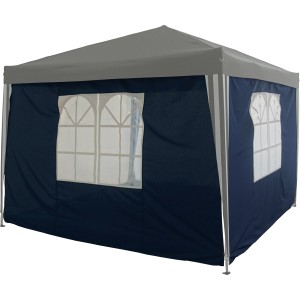 2 parois latérales bleues avec fenêtres pour tonnelle Alu-Pavillon Pontino. Accessoires pour tonnelles.