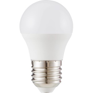Ampoule LED E27 forme globe, 4,8 W, lumière blanche neutre.