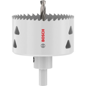 Seghe a tazza Bosch Multi Material, Ø 73mm, con supporto. Utensile argentato per vari materiali.