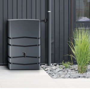 Waterform Aqua Tower 450 l, serbatoio acqua piovana antracite per giardino.
