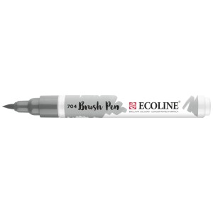Ecoline Brushpen Grau, flexibler Pinselstift für Handlettering und Aquarellmalerei.