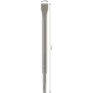 Scalpello piatto Bosch con attacco SDS-plus, 250x20 mm. Grigio, per muratura e calcestruzzo.