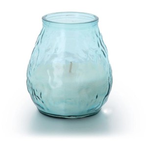 Bougie parfumée bleu clair Balthasar dans un verre américain avec un parfum de citronnelle, Ø 10 cm.