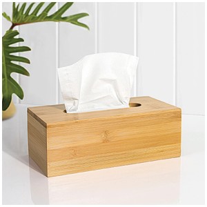 Dispenser di fazzoletti di carta in bambù Diaqua per bagno, cucina o ufficio.