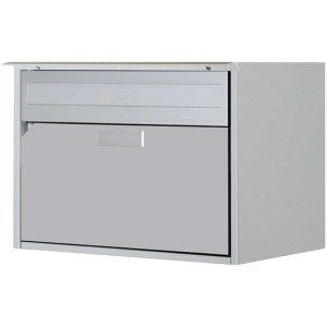 Boîte aux lettres en aluminium blanc Alu 400 pour montage mural ou sur poteau.
