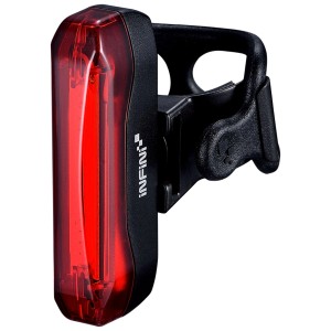 Feu arrière noir Infini Ola pour vélos, LED rouge, avec support.