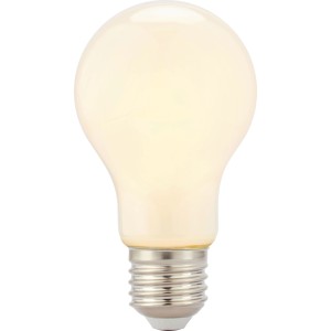 Leuchtendes, opales E27 LED Leuchtmittel in Globeform, warmweiß 2.700K, 7W, 806lm.