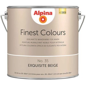 Alpina Finest Colours pittura murale Exquisite Beige, barattolo da 2,5 l.